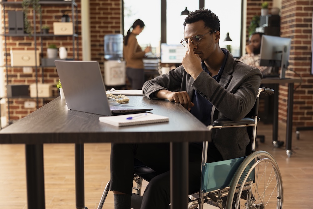 a man in a wheelchair